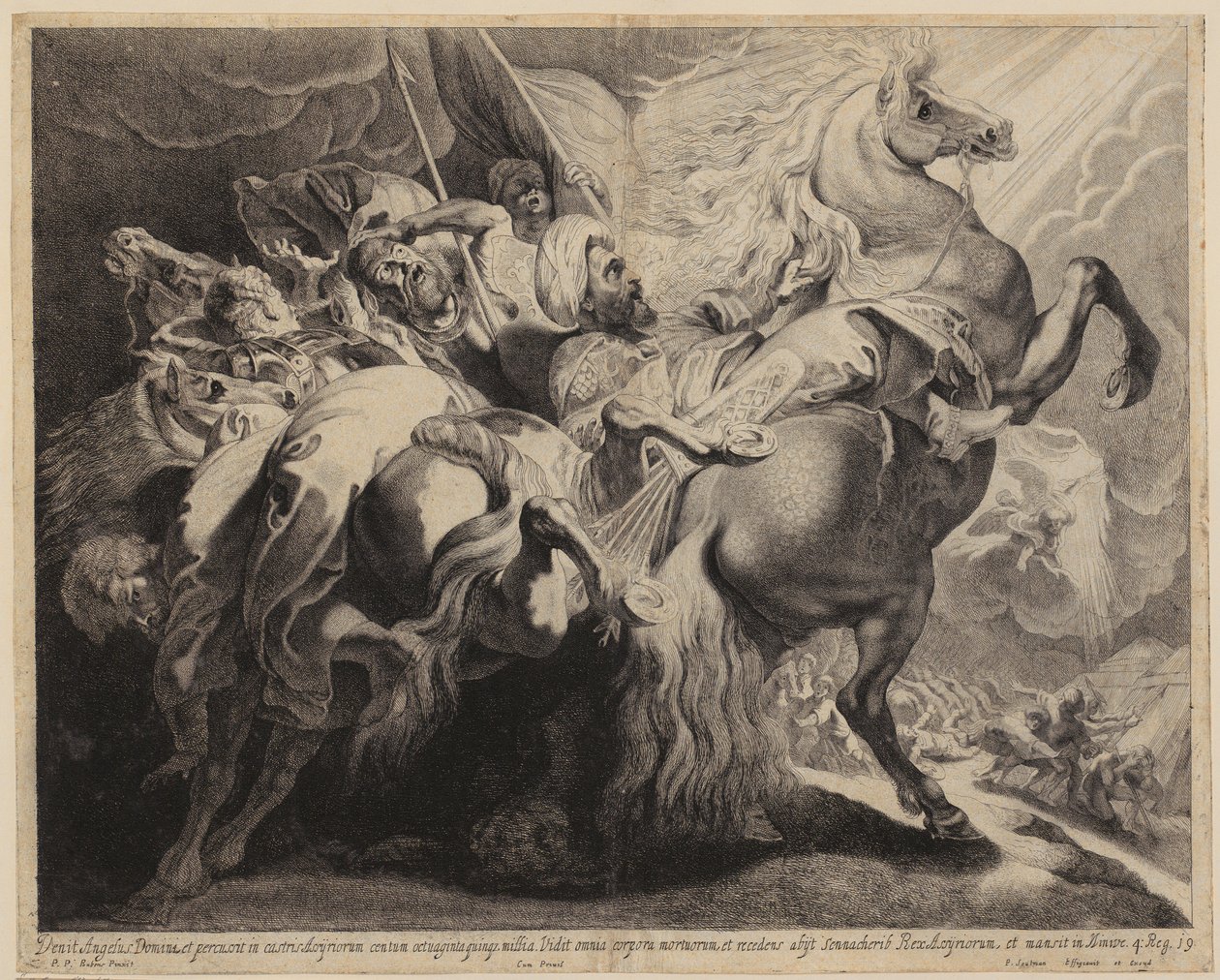 Sanherib, konge av det assyriske riket, faller av hesten av Peter Paul Rubens
