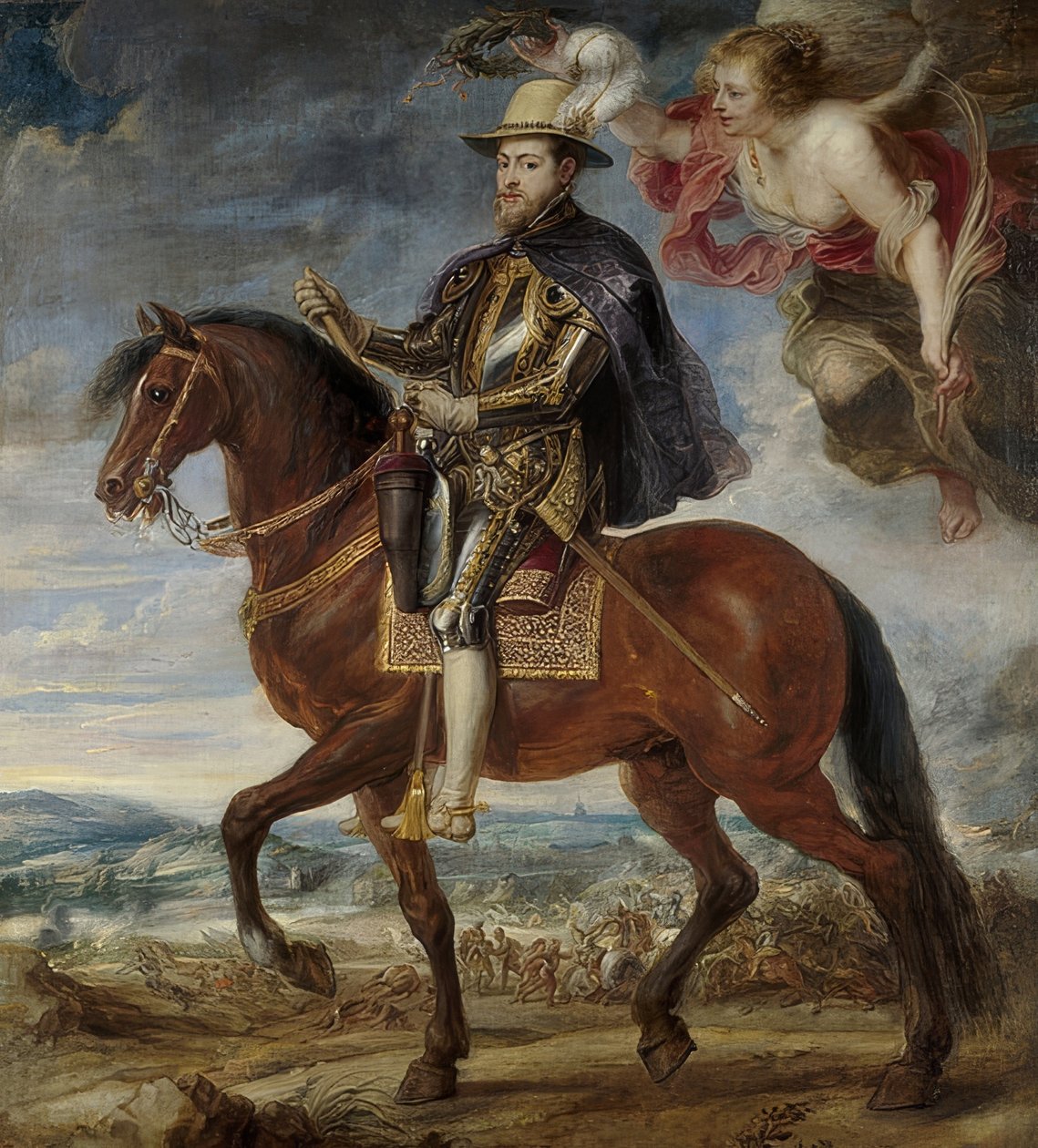 Kong Filip II av Spania (1527-1598) til hest. 1628 av Peter Paul Rubens