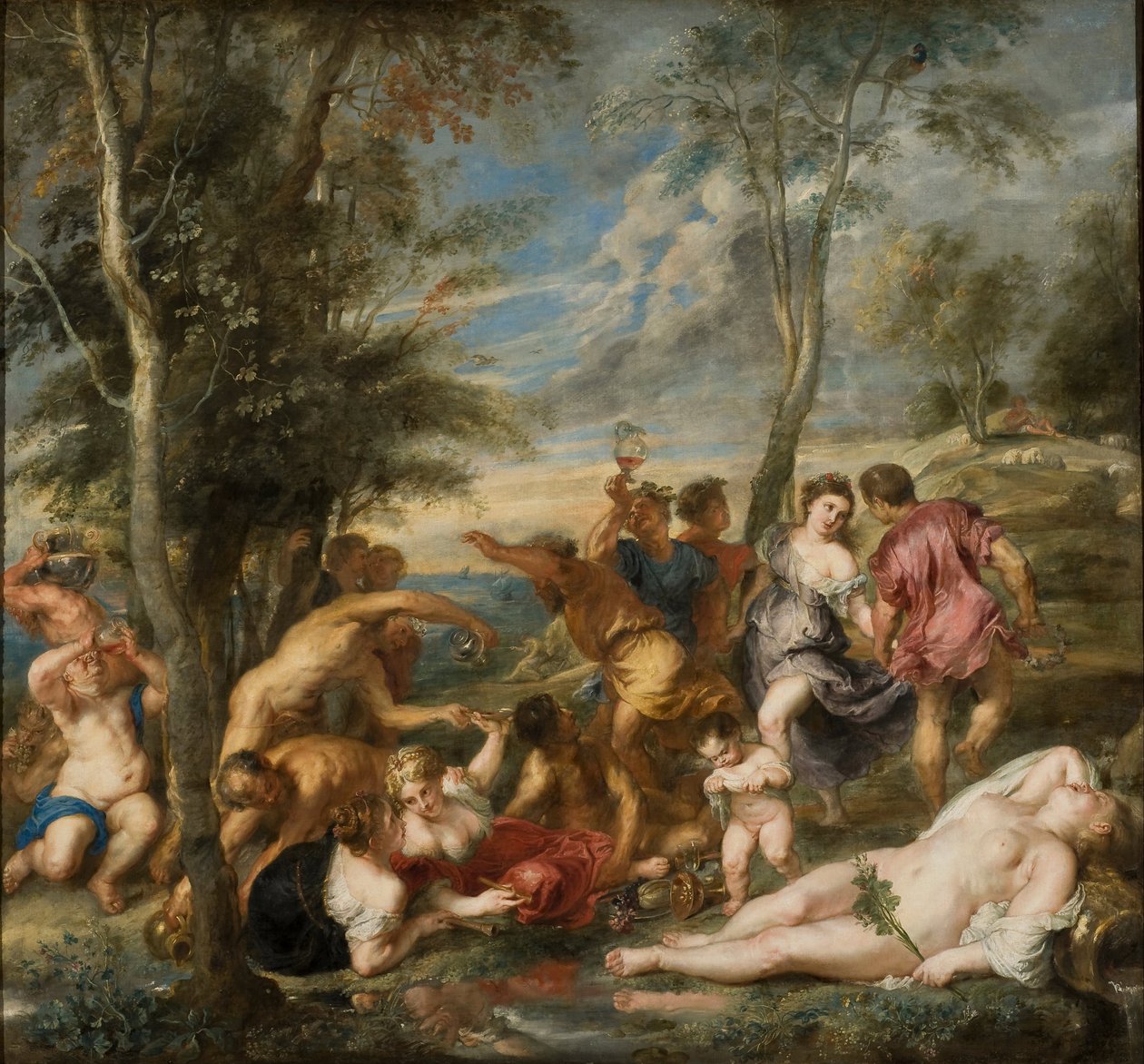 La Bacchanale des Andriens (et Ariane endormie) - The Bacchanal of the Andrians - Rubens, Pieter Paul (1577-1640) - 1630-tallet - Olje på lerret - 200x215 - Nationalmuseum Stockholm av Peter Paul Rubens