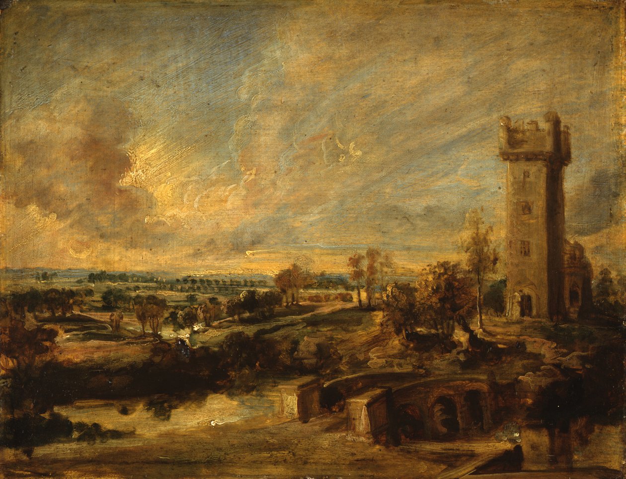 Landskap med tårn av Peter Paul Rubens