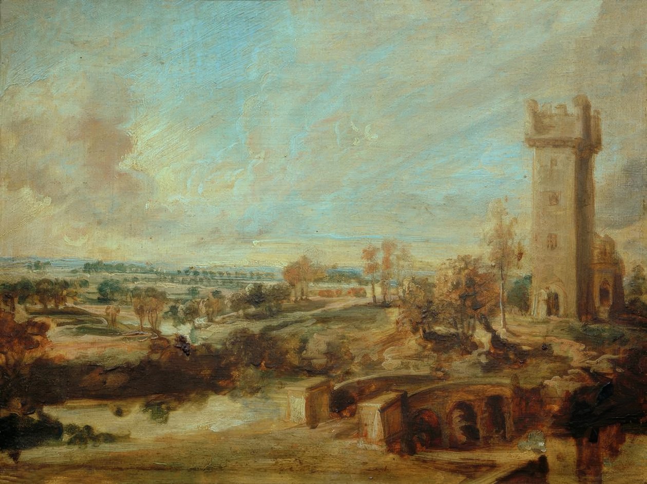 Landskap med tårn av Peter Paul Rubens
