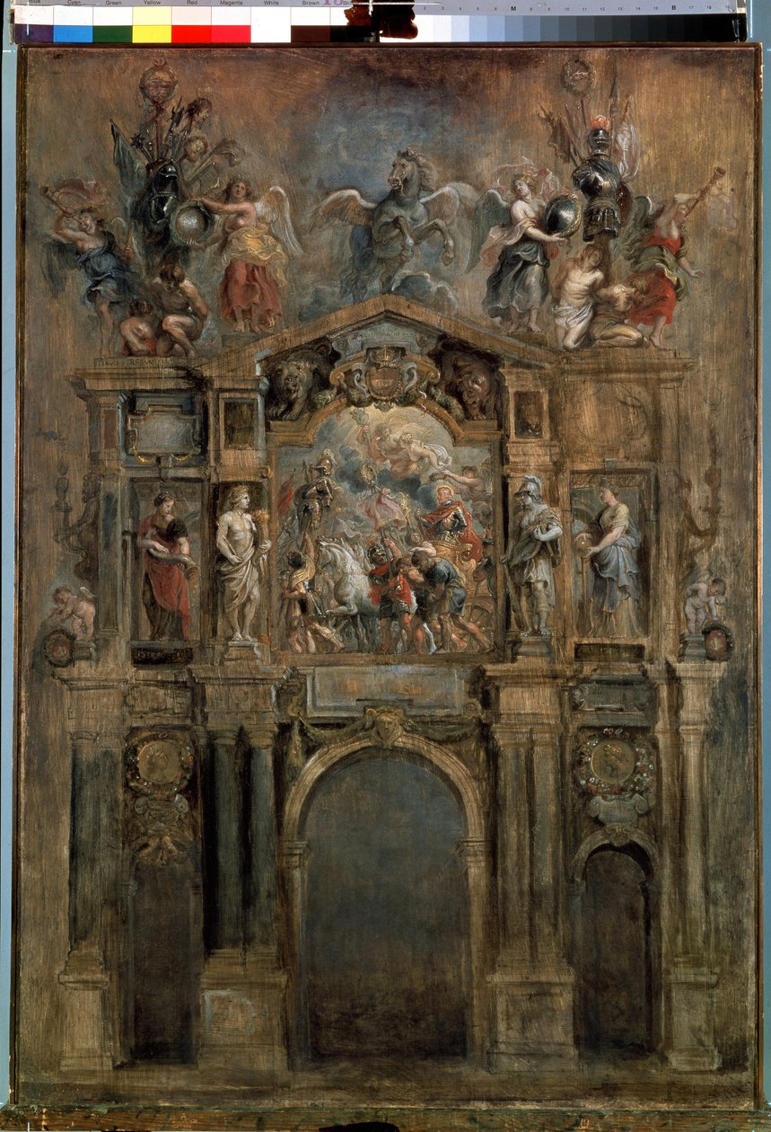 The Arch of Ferdinand (The Arch of Ferdinand). Laget for ankomsten til Nederland av den spanske guvernøren, kardinal spedbarn Don Ferdinand av Østerrike (eller Ferdinand av Habsburg av Peter Paul Rubens