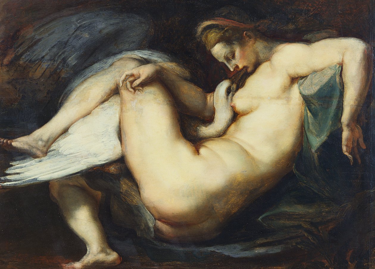 Leda og svanen (olje på panel) av Peter Paul Rubens