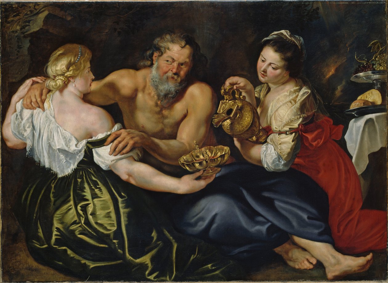 Lot og hans døtre i en klippegrotte av Peter Paul Rubens