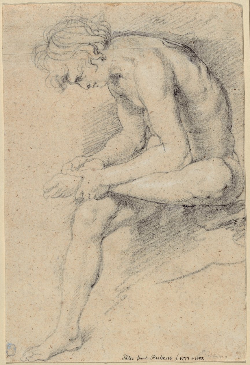 Naken ungdom i stillingen til Spinario av Peter Paul Rubens