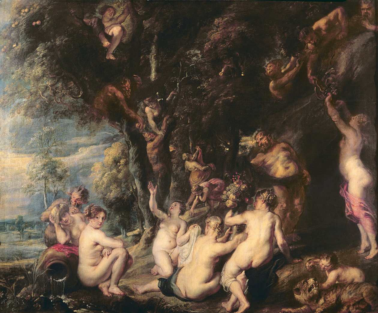 Nymphs and Satyrs, ca. 1635 (olje på lerret) av Peter Paul Rubens