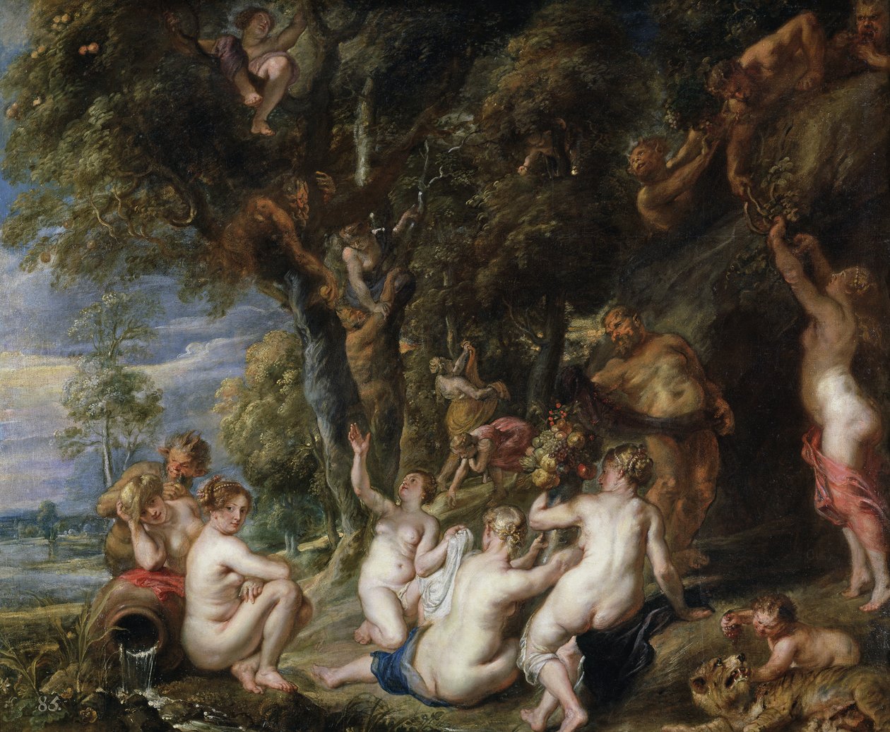 Nymfer og Satyrer, ca. 1615 av Peter Paul Rubens