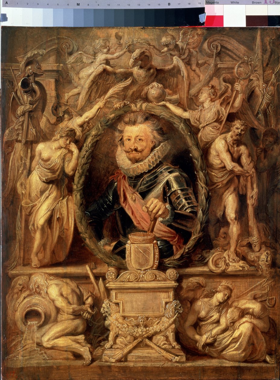 Portretul lui Charles Bonaventure de Longueval, Comte de Bucquoy (1571-1621) (Portretul lui Charles Bonaventure de Longueval, Comte de Bucqoy). Pictură de Peter Paul (Pierre-Paul) Rubens (sau Peter Paul sau Petrus Paulus) (1577-1640). Ulei pe lemn, 62 x 50 av Peter Paul Rubens
