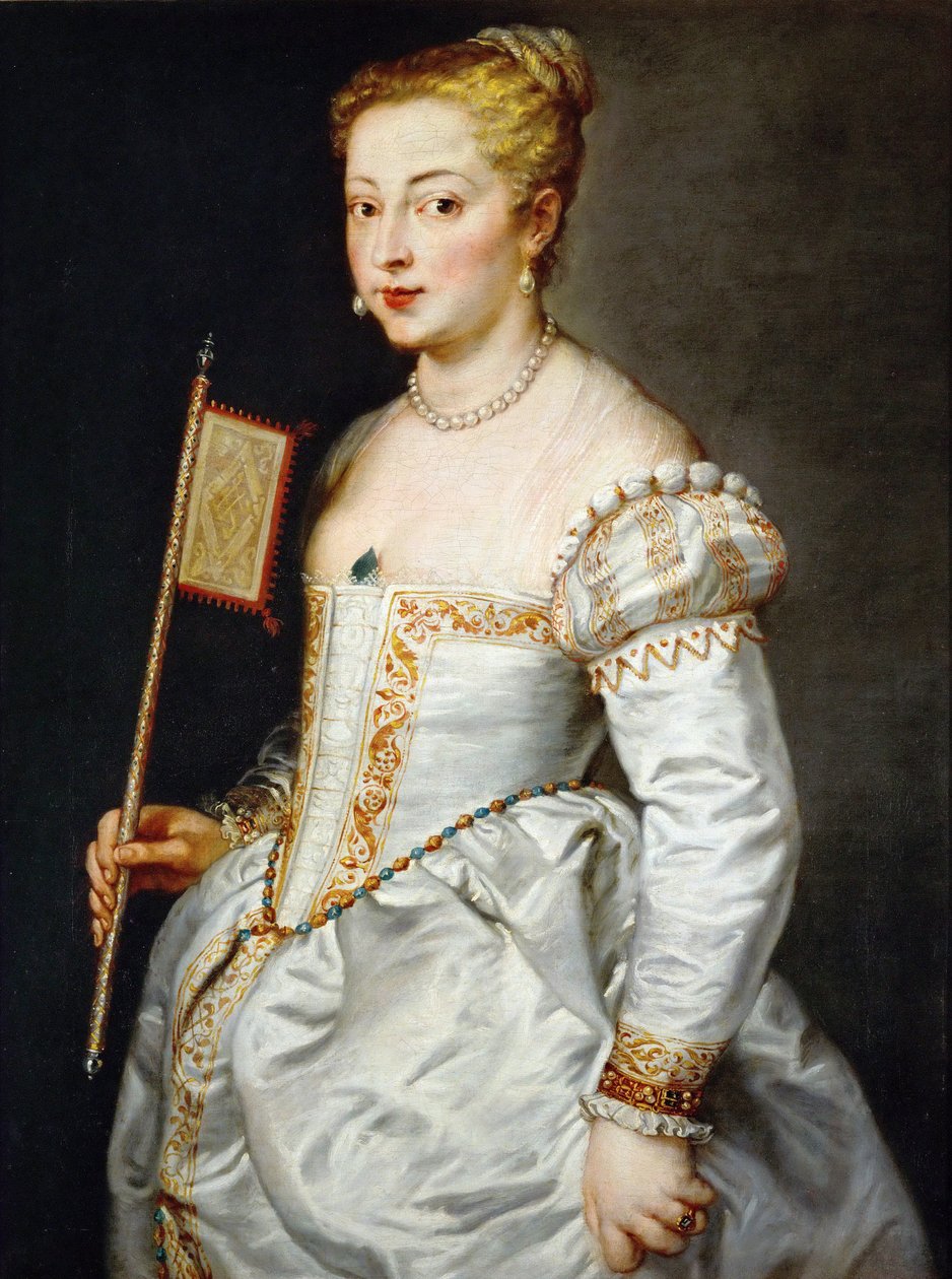 ""Portrett av en ung jente med vifte"" (Jente med vifte) Maleri av Pieter Paul Rubens (1577-1640) - ca. 1628-1629 - Olje på lerret Dim 96x73 cm Kunsthistorisk museum, Wien av Peter Paul Rubens