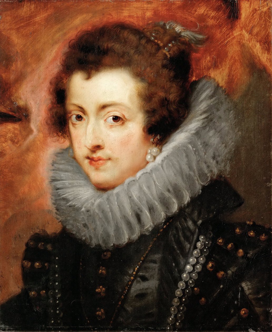 Portrett av Elisabeth av Frankrike (1602-1644), dronningkonsort av Spania - Pieter Paul Rubens (1577-1640). Olje på tre, ca. 1629. Dimensjon : 48,5x40,5 cm. Kunsthistorisk museum, Vienne av Peter Paul Rubens