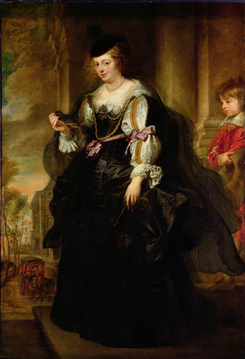 Portrett av Helene Fourment med en trener, ca. 1639 av Peter Paul Rubens