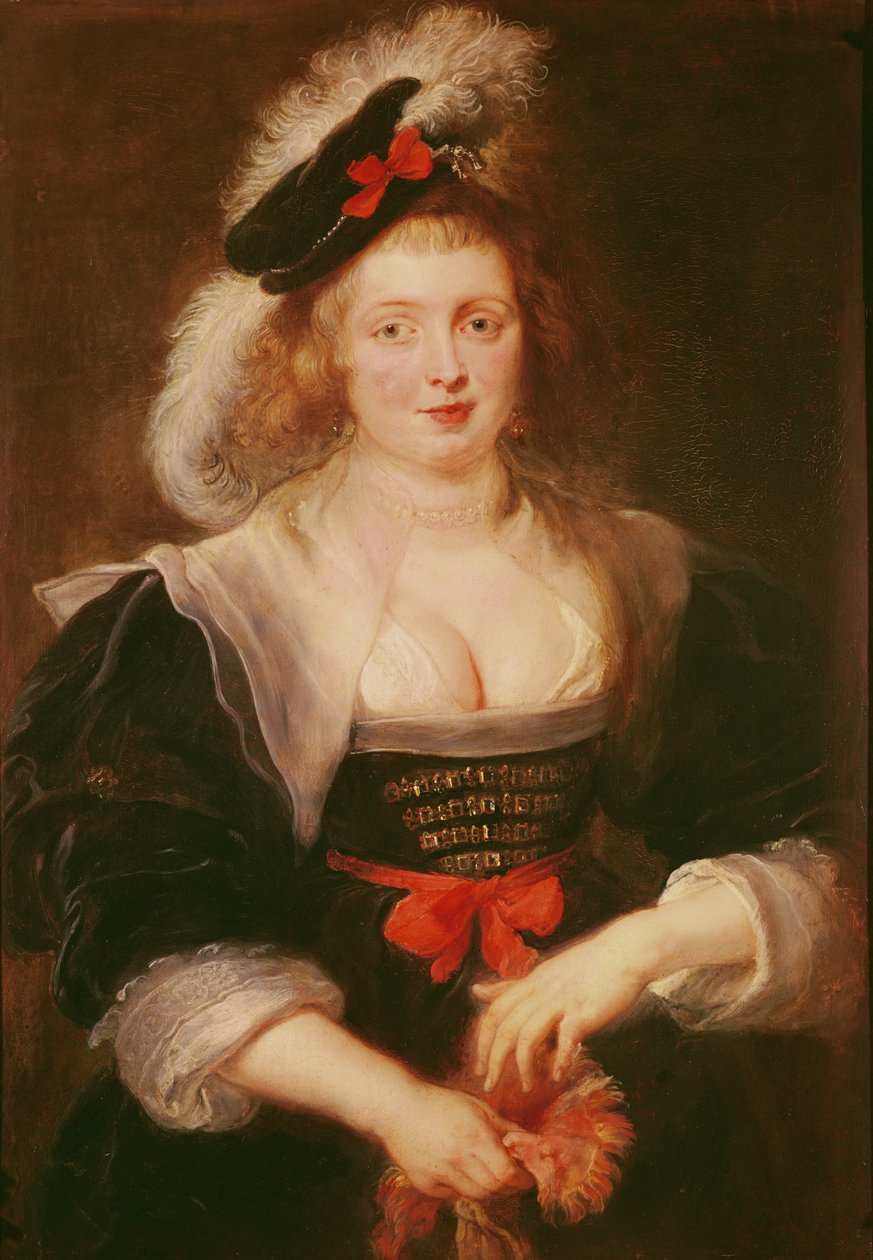 Portrett av Helene Fourment med hansker, ca. 1632 (olje på panel) av Peter Paul Rubens