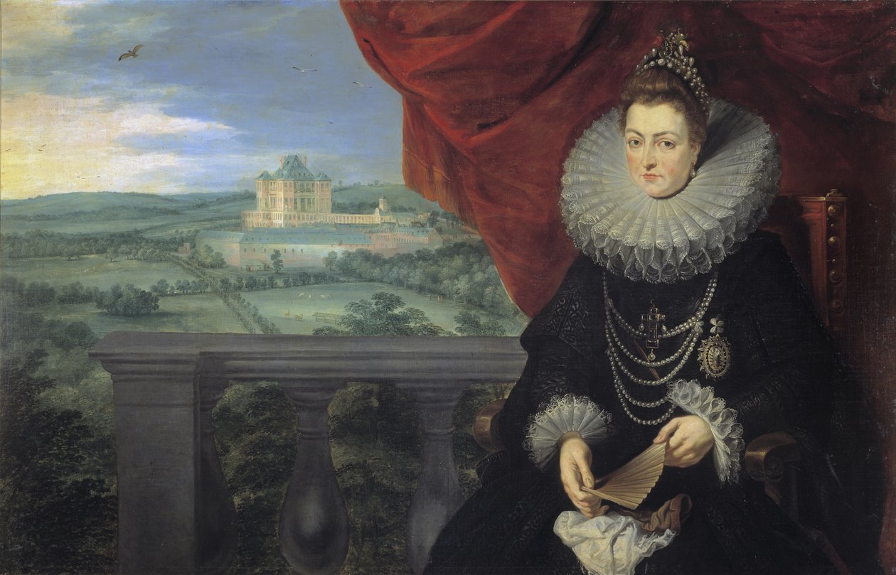 Portrett av Infanta Isabella Clara Eugenia av Spania 1566-1633, ca. 1615 av Peter Paul Rubens