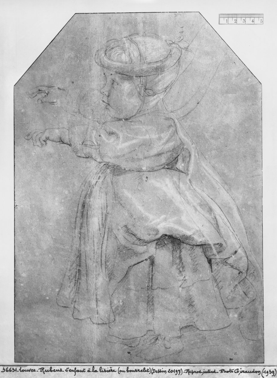 Portrett av Isabelle Helene Rubens, datter av kunstneren, 1636 (pierre noire und rødt kritt og hvite høydepunkter på brunt papir) av Peter Paul Rubens