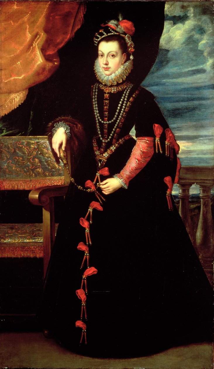 Portrett av Isabelle de Valois, dronning av Spania, kone til Filip II av Spania av Peter Paul Rubens