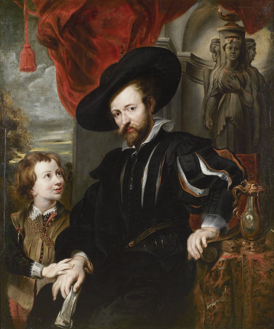 Portrett av Peter Paul Rubens med sønnen Albert, midten av 1600-tallet. av Peter Paul, Rubens