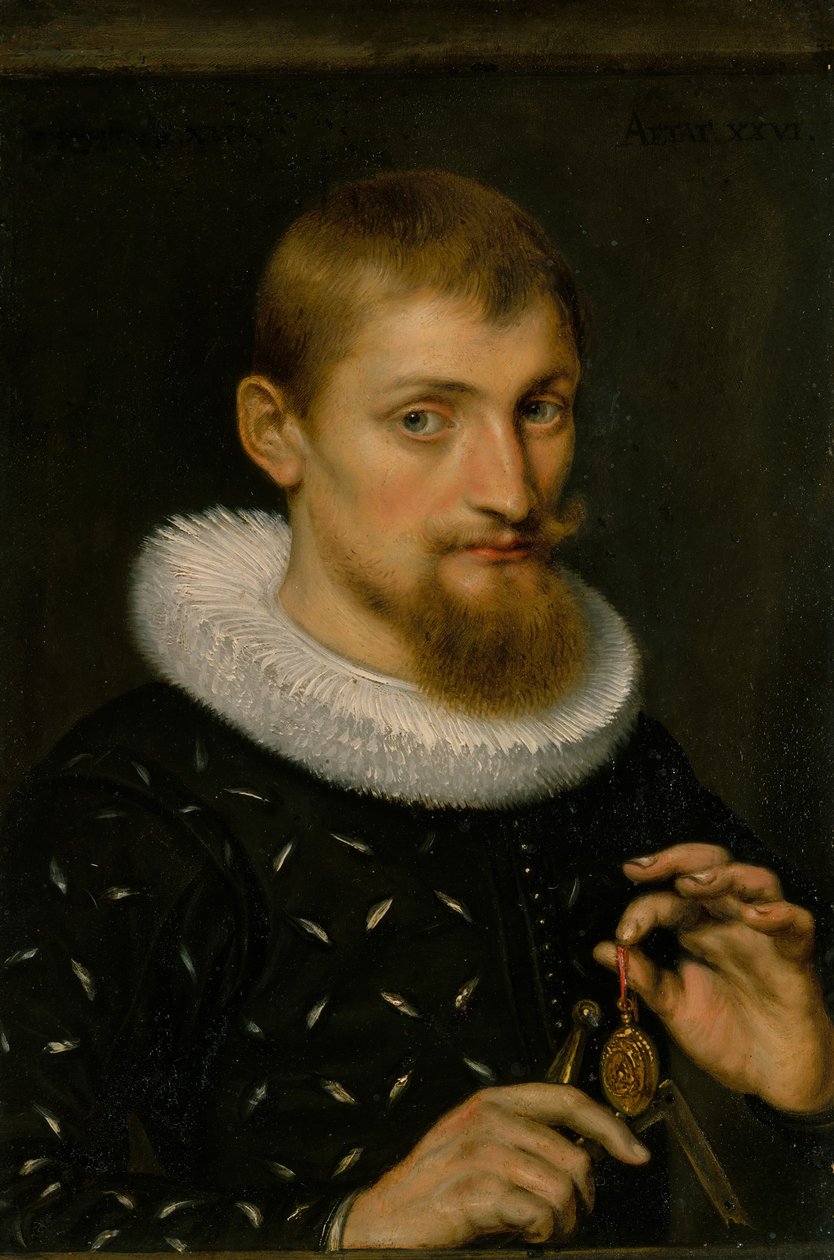 Portrett av en mann, muligens en arkitekt eller geograf, 1597. av Peter Paul Rubens