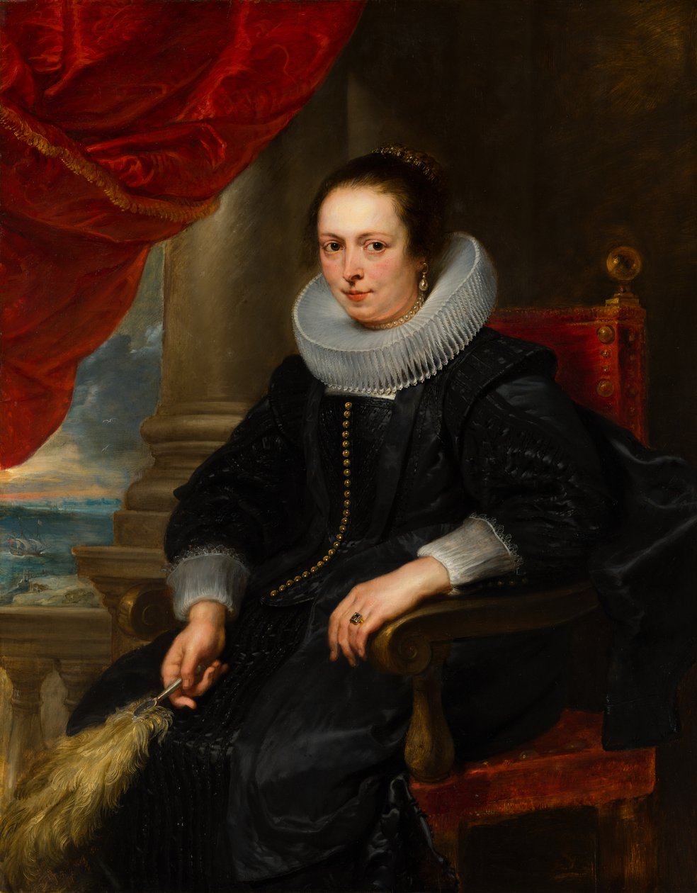 Portrait of a Woman, ca. 1630 (olje på panel) av Peter Paul Rubens