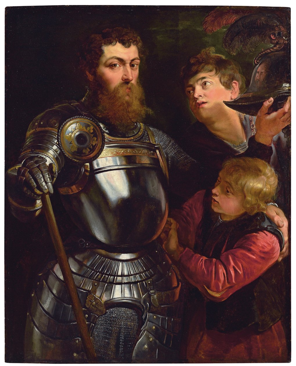 Portrett av en sjef, trekvart lengde, kledd for kamp av Peter Paul Rubens