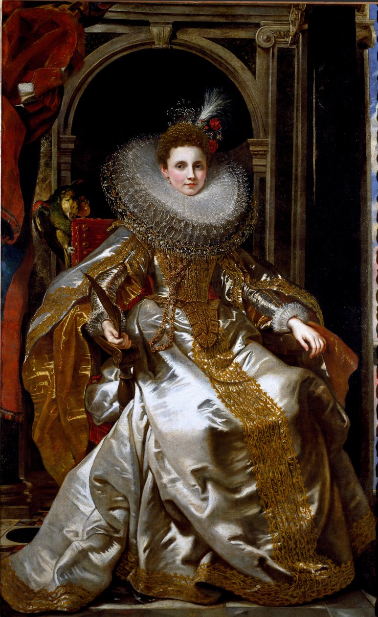 Portrett av markisen Maria Serra Pallavicino (olje på lerret av Peter Paul Rubens