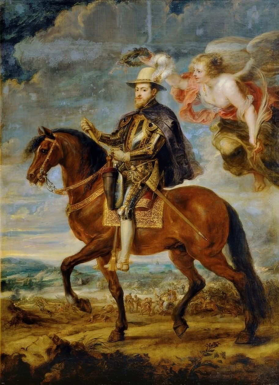 Rytterportrett av Filip II i slaget ved St. Quentin 1557 av Peter Paul Rubens