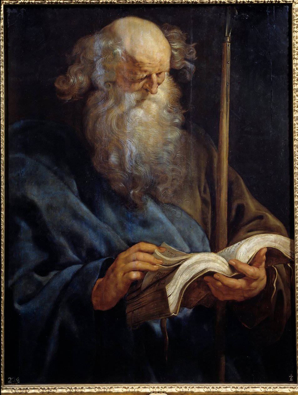 Representasjon av apostelen Saint Thomas Maleri av Peter Paul (Pierre-Paul) Rubens (eller Peter Paul eller Petrus Paulus) (1577-1640) 1600-tallet søn. 1,08x0,84 m Madrid, Prado-museet av Peter Paul Rubens