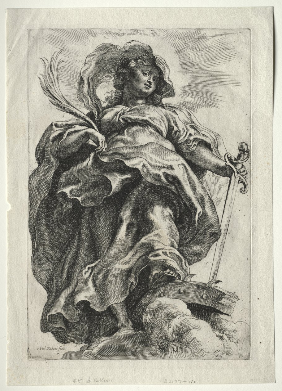 St. Catherine i skyene av Peter Paul Rubens