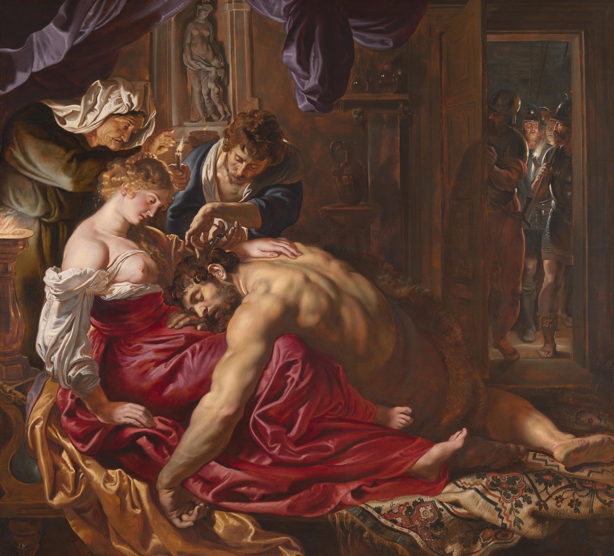 Samson og Delila, ca. 1609 (olje på panel) av Peter Paul Rubens