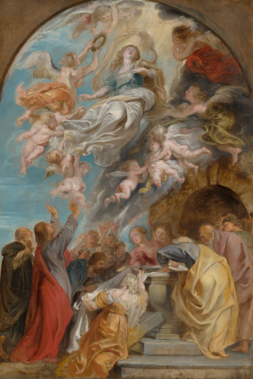 Skisse til Jomfru Marias himmelfart av Peter Paul Rubens