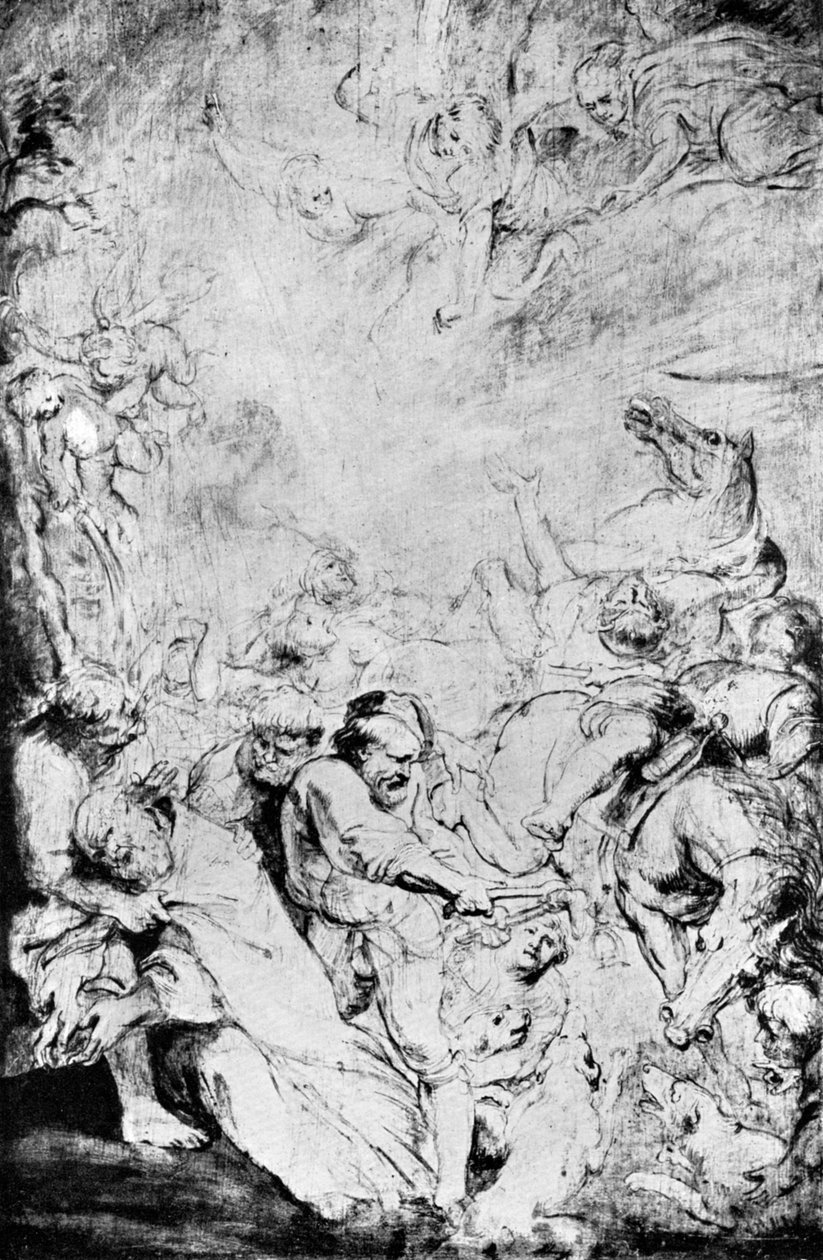 Skisse av Martyrdommen til St Livinus, c1633, 1933. av Peter Paul Rubens