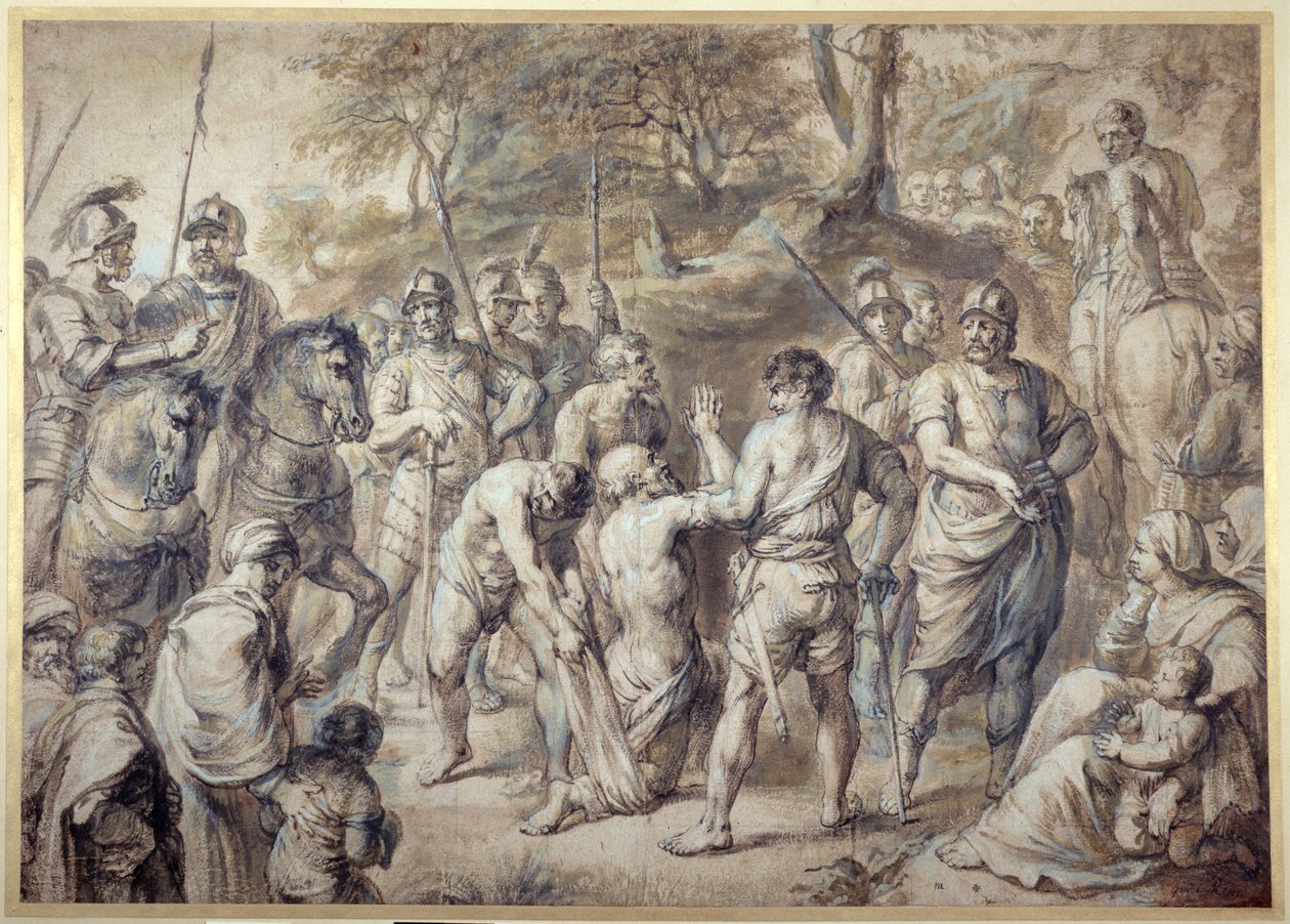 St Andrew førte til martyrdøden (penn og blekk med vask på papir) av Peter Paul Rubens