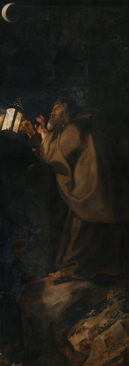 St. Christopher og Eremitten, rett utenfor skoddet av Triptych Descent from the Cross av Peter Paul Rubens