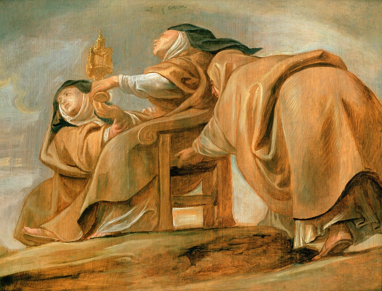St. Clare of Assisi, viser Pyx, 1620 av Peter Paul Rubens