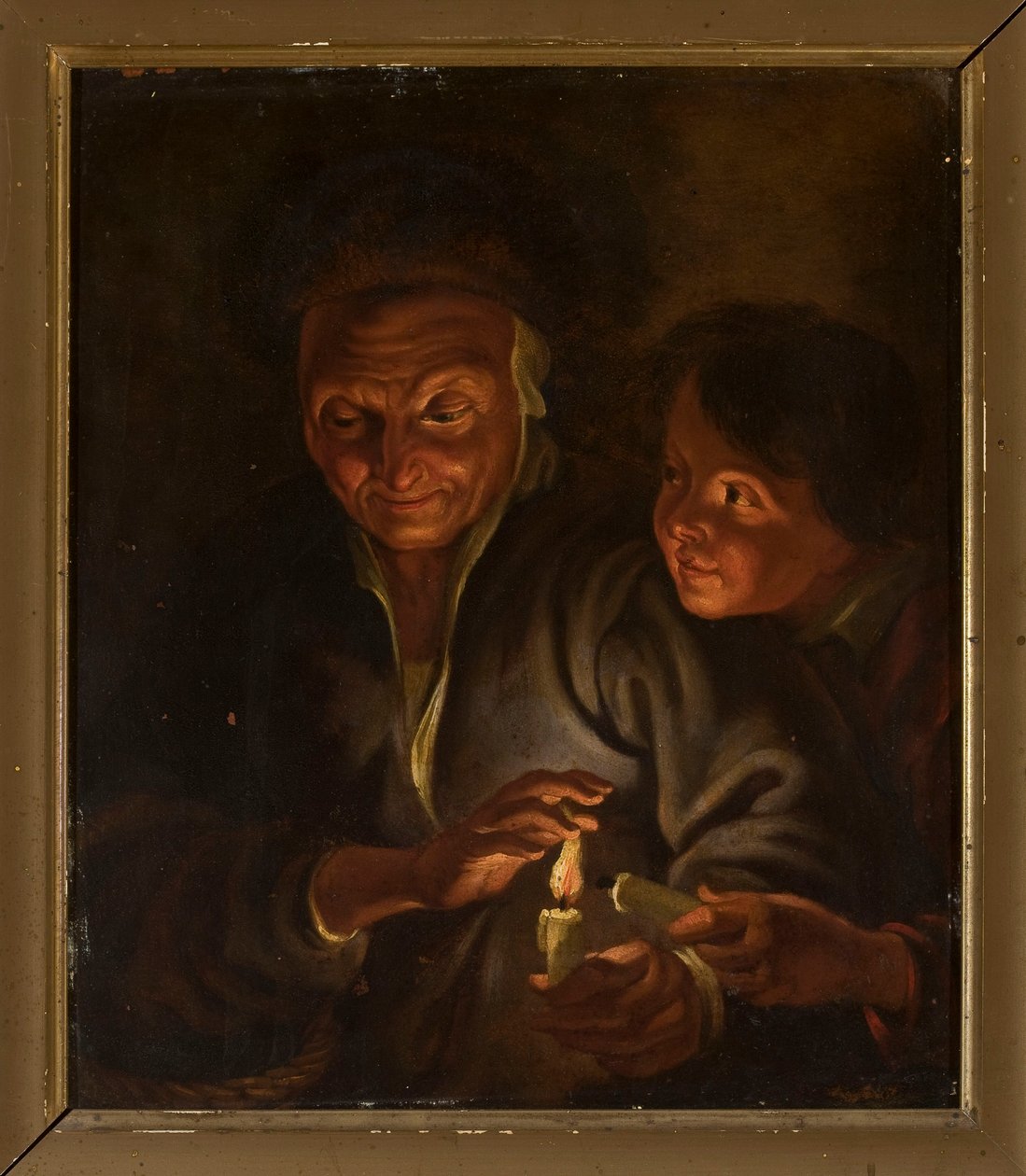 Gammel kvinne og gutt med et lys av Peter Paul Rubens