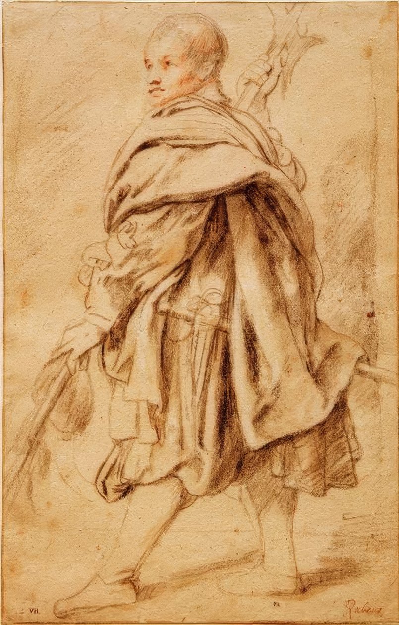 Studie av en helleberdier av Peter Paul Rubens