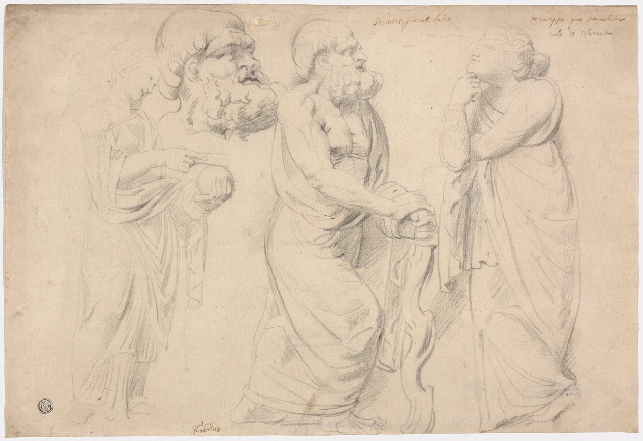 Studier av en romersk sarkofag av Peter Paul Rubens