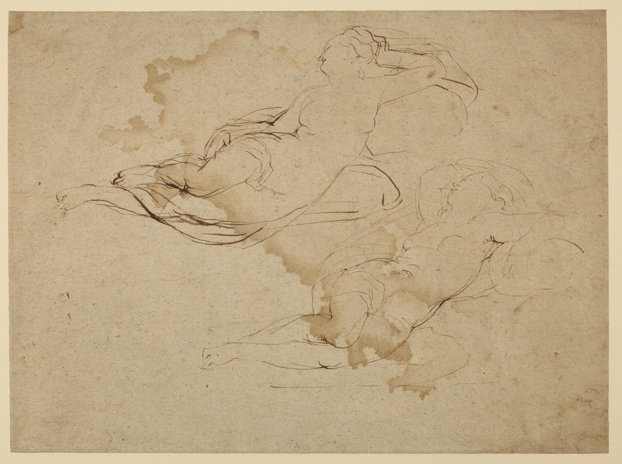 Studier av en sovende naken kvinne (recto) av Peter Paul Rubens
