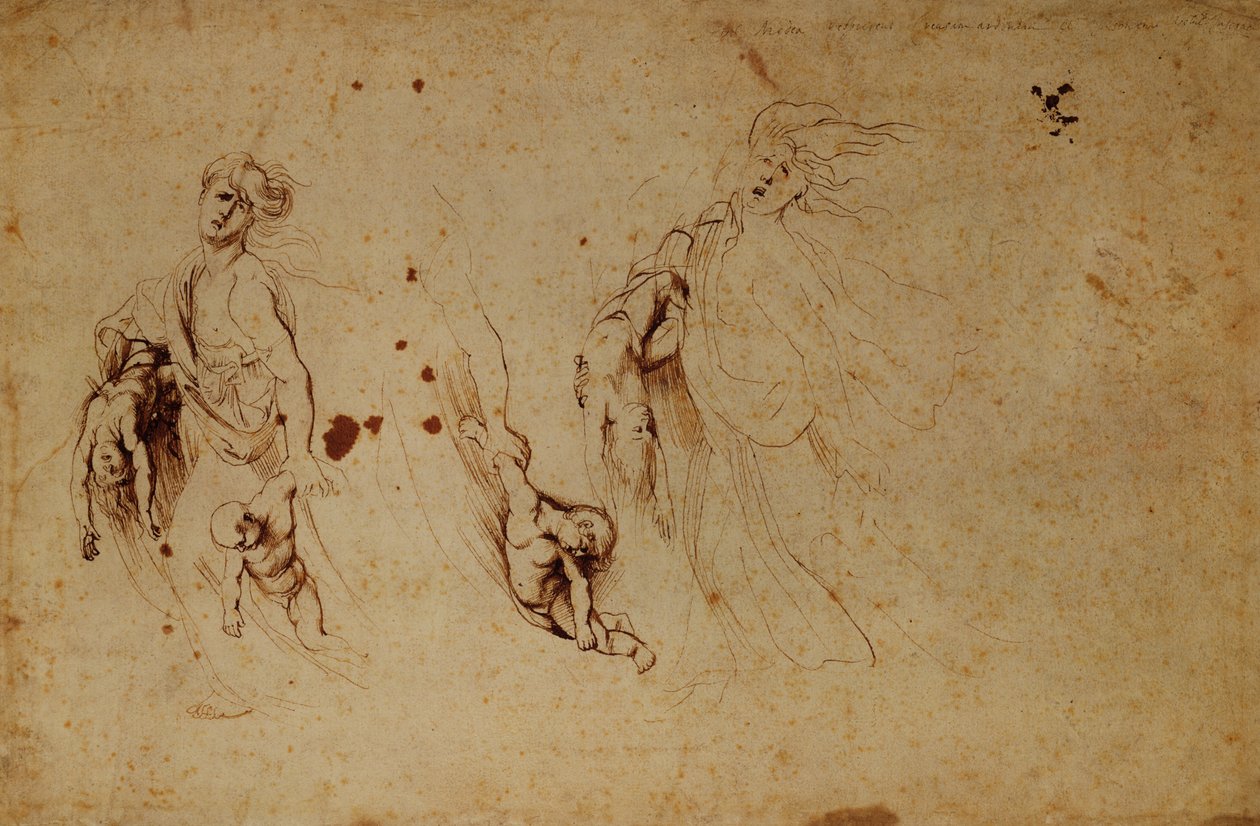 Studie av Medea som dreper barna sine av Peter Paul Rubens