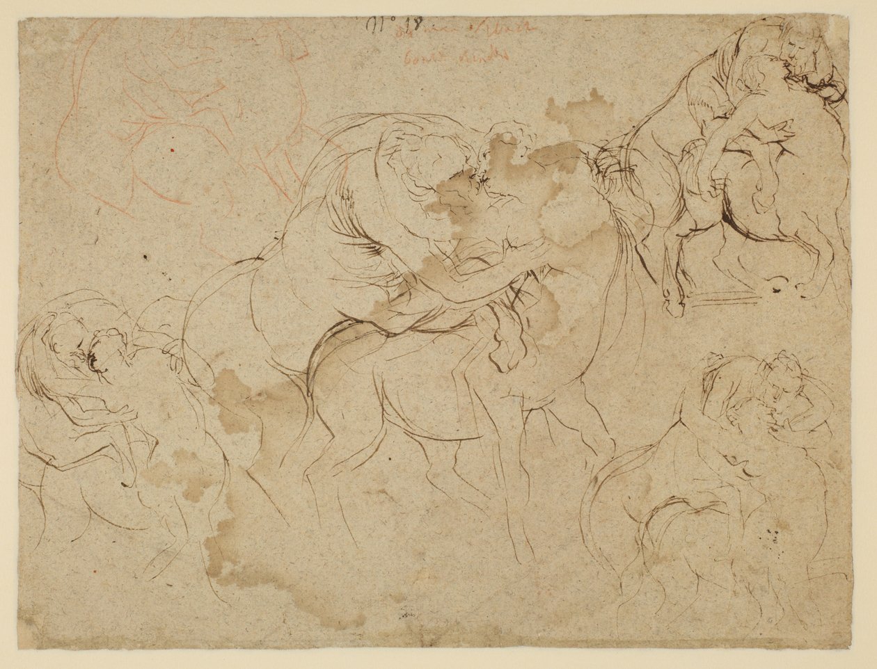 Studie av mannsfigurer og kvinnelige kentaurer (Centaurides) (verso) av Peter Paul Rubens
