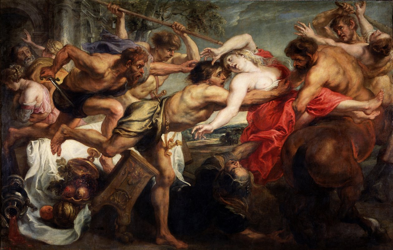 Bortføringen av Hippodamia, eller Lapiths and Centaurs, 1636-1638 av Peter Paul Rubens