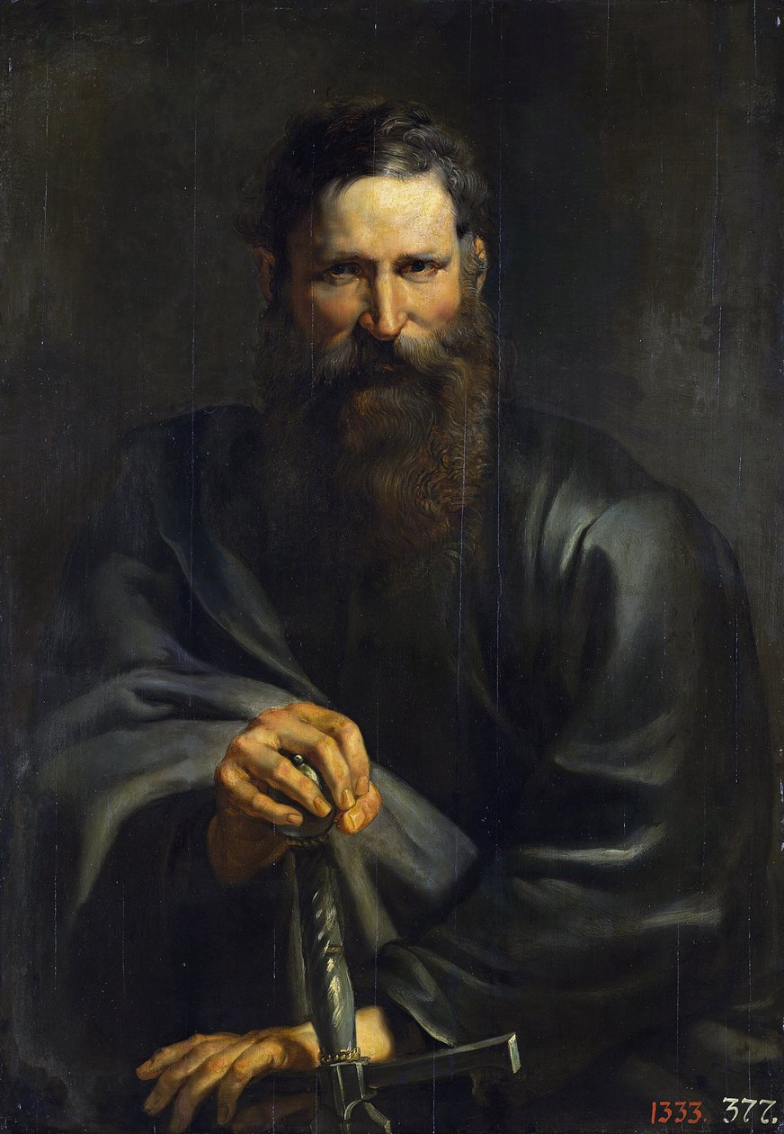 Apostelen Paulus - Pieter Paul Rubens (1577-1640). Olje på tre, ca. 1615. Dimensjon : 105,6x74 cm. State Eremitage, St. Petersburg av Peter Paul Rubens