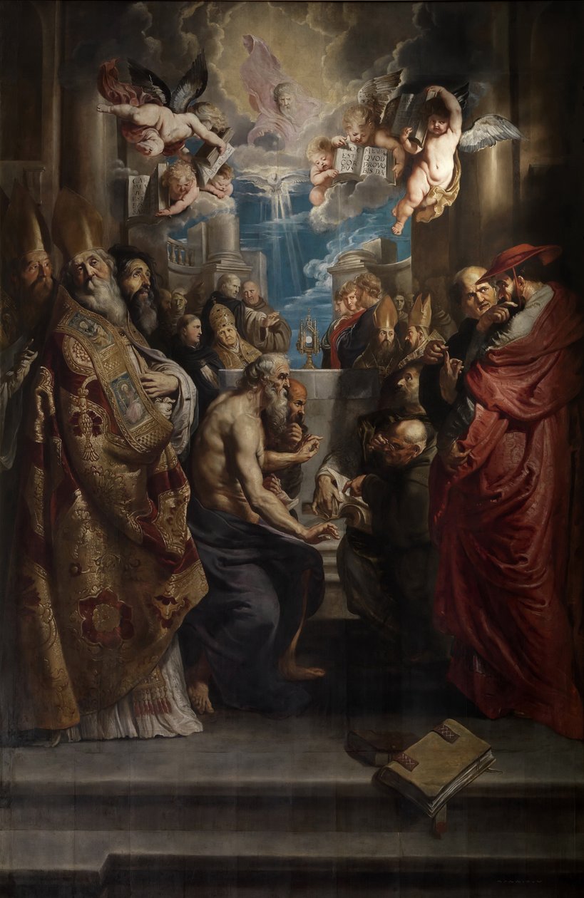 Disputasen om det hellige sakrament, ca 1609. av Peter Paul Rubens