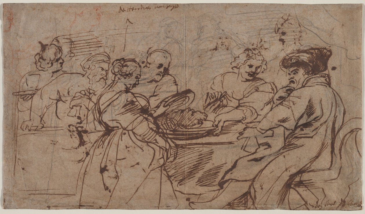 Festen til Herodes recto Tomyris med hodet til Kyros verso, ca. 1637-1638. av Peter Paul Rubens