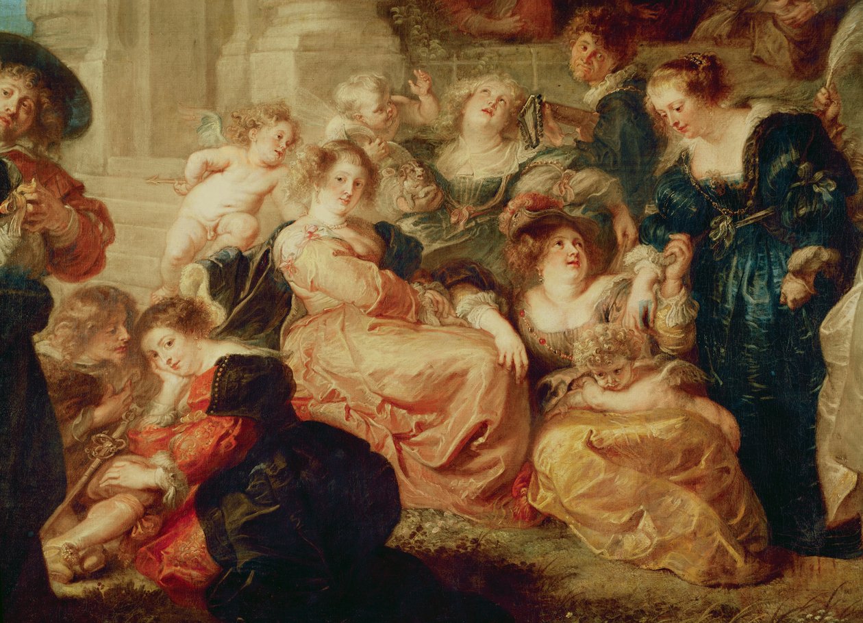 The Garden of Love (detalj av gruppen med Rubens kone, Hél ène Fourment), ca. 1638 av Peter Paul Rubens