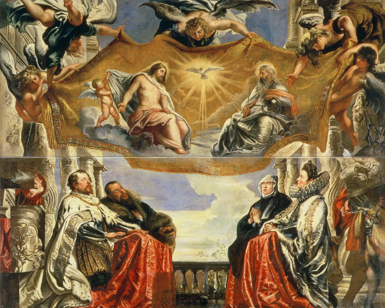 Gonzaga-familien i tilbedelse av den hellige treenighet av Peter Paul Rubens