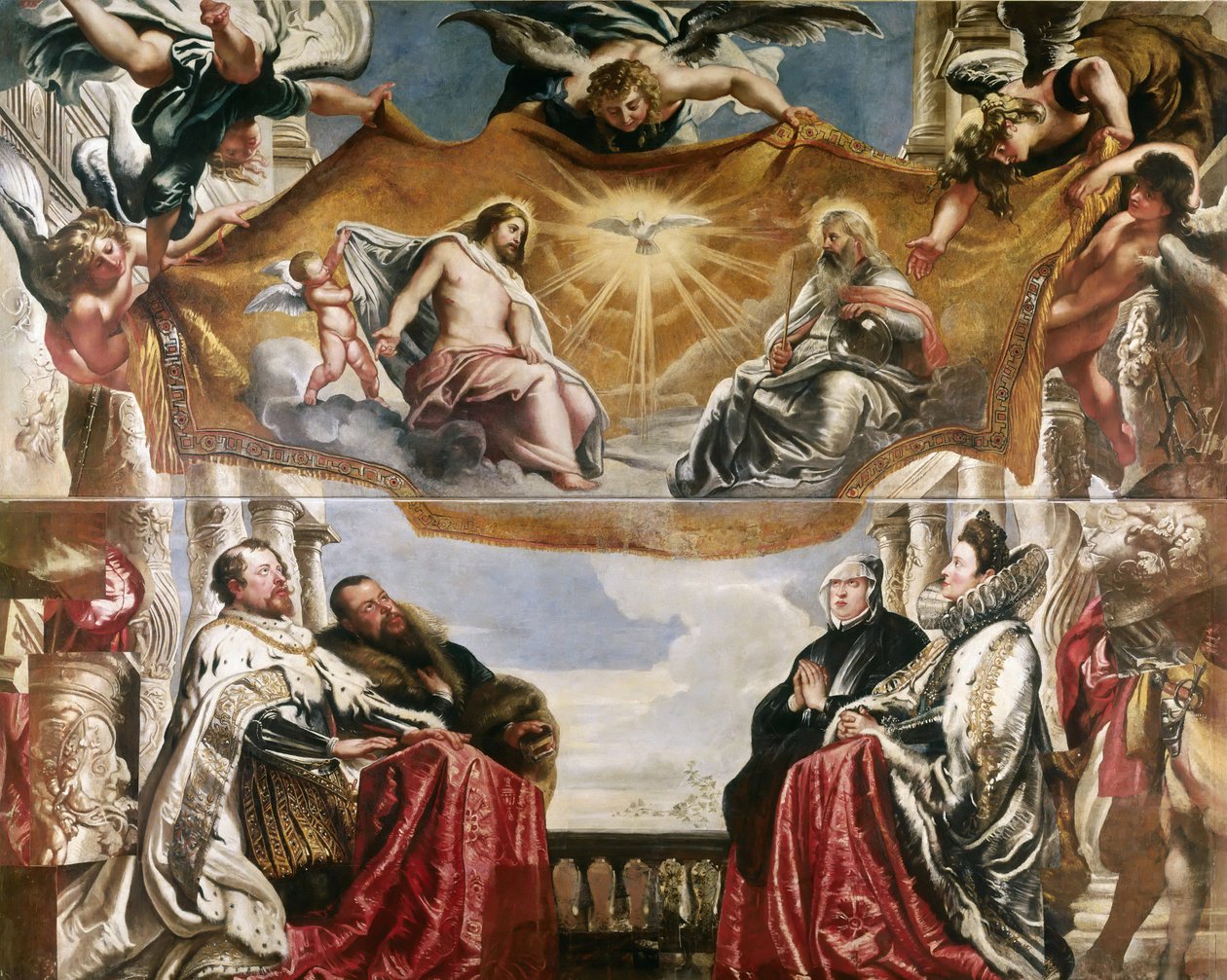 Gonzaga-familien i tilbedelse av den hellige treenighet, 1604-1605. av Peter Paul Rubens
