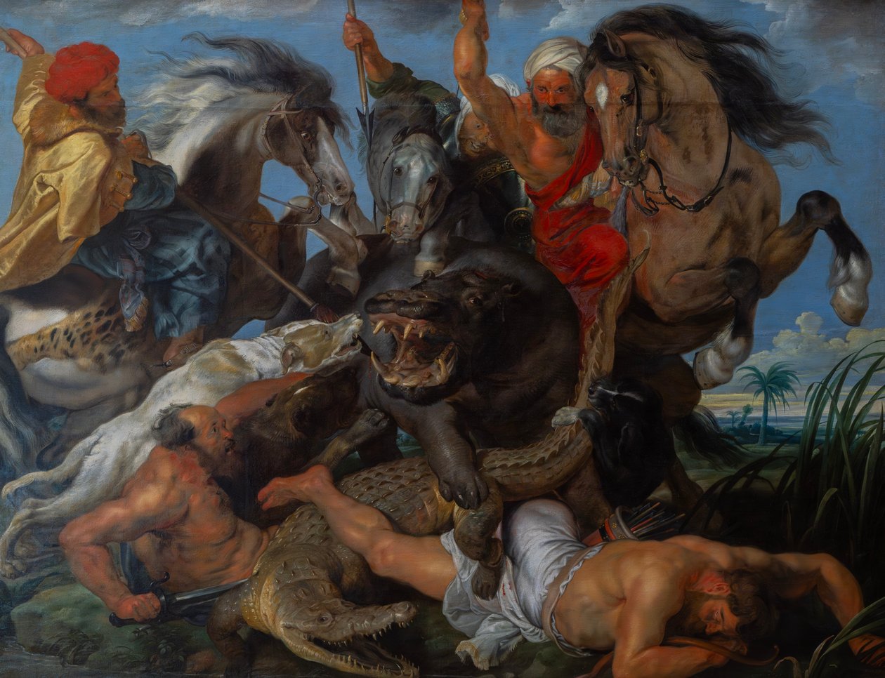 Jakten på flodhest og krokodille av Peter Paul Rubens