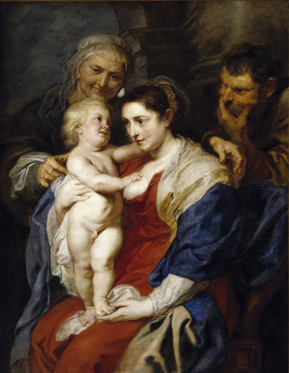Den hellige familie med Saint Anne - Rubens, Pieter Paul (1577-1640) - 1626-1630 - Olje på lerret - 116x91 - Museo del Prado, Madrid av Peter Paul Rubens