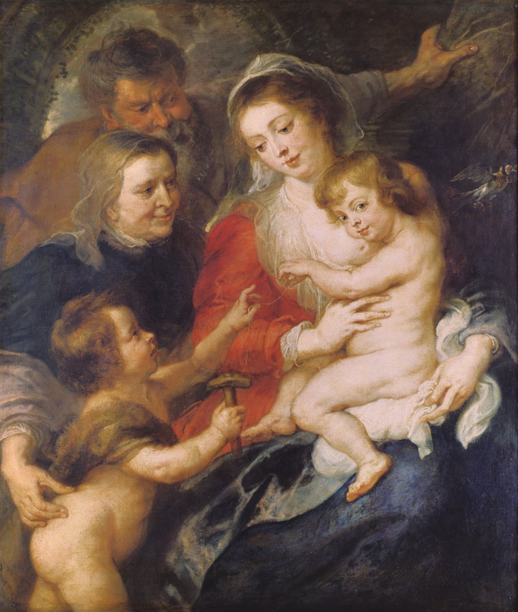 Den hellige familie med St. Elizabeth og spedbarnet St. Johannes døperen, ca. 1634 av Peter Paul Rubens