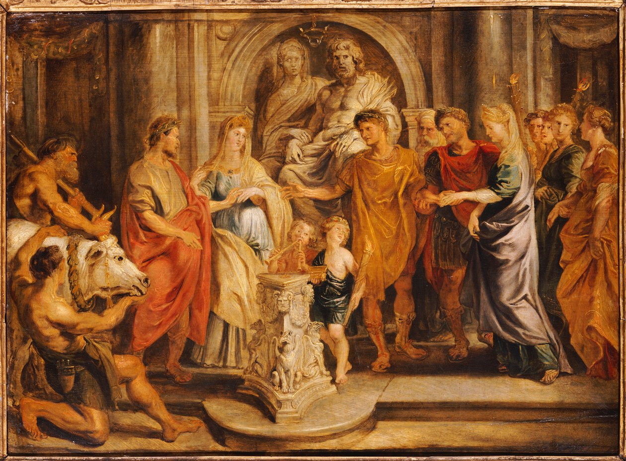 Ekteskapene til Konstantin og Fausta og til Constantia og Licinius av Peter Paul Rubens